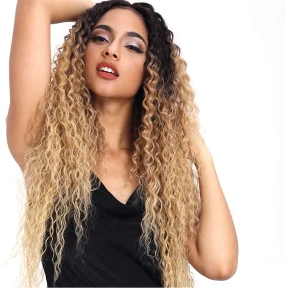 28'' OMBRE DEEP Wavy LACE Wig NEW